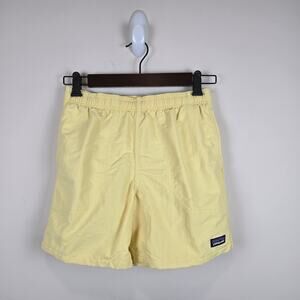 Patagonia Kids Size L/12 Baggies Shorts 5" Inseam Lined Milled Yellow 67036